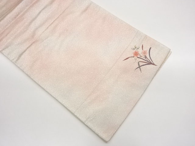 JAPANESE FUKURO OBI / EMBROIDERY / FLORAL PLANTS